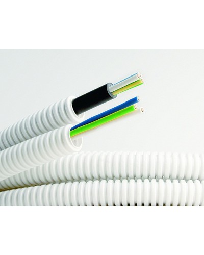 Электротруба ПВХ гибкая гофр. д.16мм, цвет серый, с кабелем ВВГнг(А)-LS 3х2,5мм² РЭК ГОСТ+, 50м DKC 9S91650 в Хасавюрте Труба гофрированная Pintop.ru