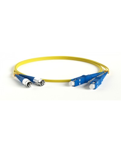 Патч-корд волоконно-оптический одномодовый SM 9/125 (OS2), SC/UPC-FC/UPC, 2.0 мм, duplex, LSZH, 30 м Hyperline FC-D2-9-FC/UR-SC/UR-H-30M-LSZH-YL в Хасавюрте Патч-корды оптические Pintop.ru