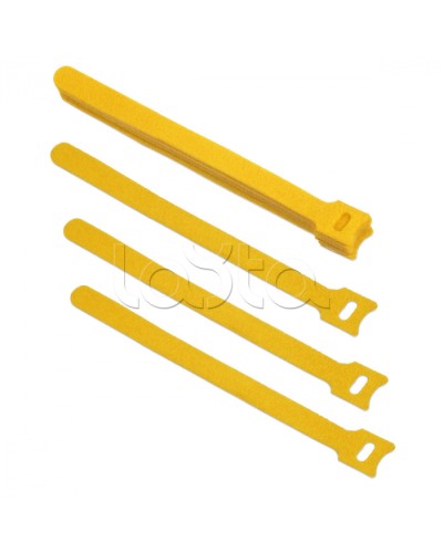 Хомут для кабеля, липучка с мягкой застежкой, 180x14 мм, желтый (10 шт.) Cabeus CLAMP-180-YL в Хасавюрте Стяжки-хомуты Pintop.ru