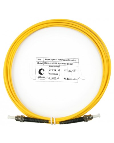 Патч-корд волоконно-оптический SM 9/125 simplex ST-ST LSZH (3 м) Cabeus FOP(s)-9-ST-ST-3M в Хасавюрте Патч-корды оптические Pintop.ru