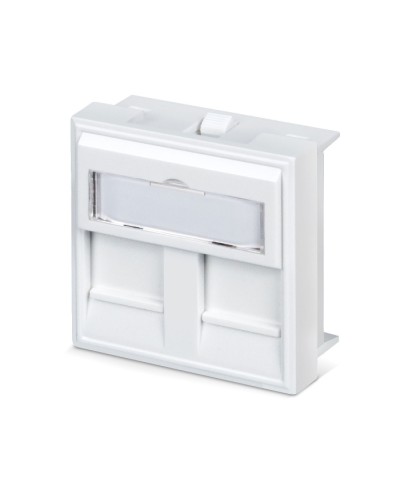 Вставка 45x45 (Mosaic) для 2 модулей формата Keystone Jack с маркером (FP-45-2M) Пожтехкабель СКС (202-032) в Хасавюрте Модули Keystone Pintop.ru