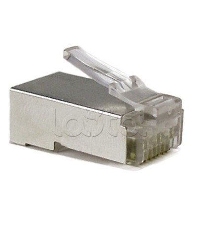 Разъем экранированный RJ-45 под витую пару, категория 6, без вставки Hyperline (PLUG-8P8C-U-C6-SH) в Хасавюрте Коннекторы и разъемы Pintop.ru