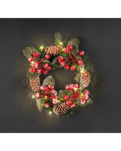 Гирлянда Navigator 95 035 NGF-D041-01 (венок шишки и ягоды WW) в Хасавюрте Источники света(Лампы) Pintop.ru