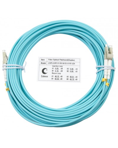 Шнур оптический duplex LC-LC 50/125 mm OM3 15м LSZH Cabeus FOP-50-LC-LC-15m в Хасавюрте Патч-корды и пигтейлы Pintop.ru