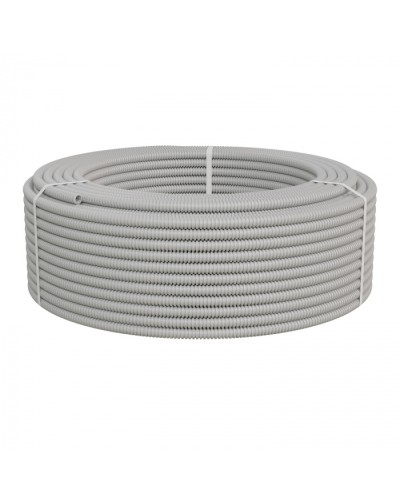 Труба ПНД-FRUF гофрир. легкая, с зондом, без галогена, трудногорючая, атмосферостойкая,цвет серый, диам. 16мм (100м) Экопласт (20116HFR-UF) в Хасавюрте Труба гофрированная Pintop.ru