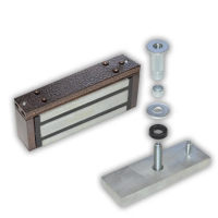 Замок электромагнитный Олевс М1-200 с планкой коричневый
