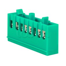 Шина "0" PE (6х9мм) 8 отверстий латунь зеленый изолированный корпус на DIN-рейку EKF PROxima (sn0-63-8-ig)