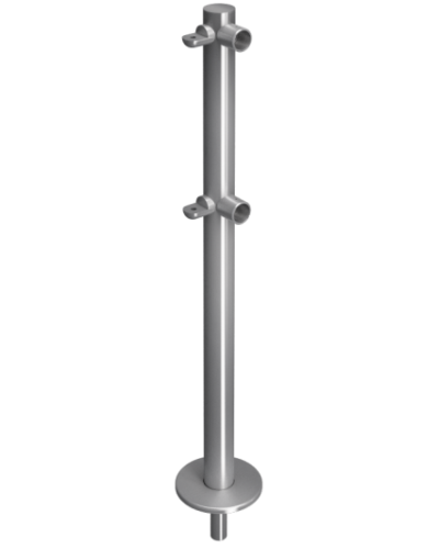 Стойка ограждения съемная L-образная с 2-мя полупетлями cправа Oxgard ВЗР 1996Р.20-02 в Хасавюрте Ограждения Pintop.ru