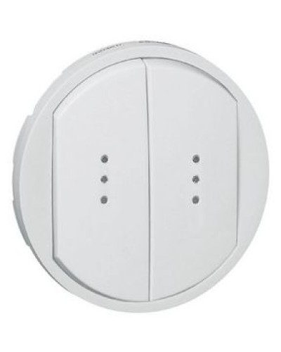 Лицевая панель для выключателя двойного с индикацией белый Celiane Legrand 068004 в Хасавюрте Аксессуары для кабель-канала Pintop.ru