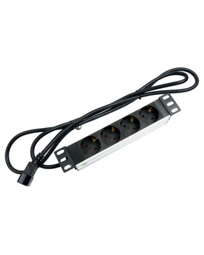 Блок евророзеток для 10 шкафов, горизонтальный, 4 розетки, 10 A Cabeus PDU-4P-2IEC в Хасавюрте Блоки розеток Pintop.ru