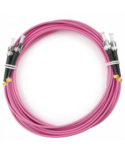 Шнур оптический duplex ST-ST 50/125 mm OM4 5м LSZH Cabeus FOP-50-OM4-ST-ST-5m в Хасавюрте Патч-корды оптические Pintop.ru
