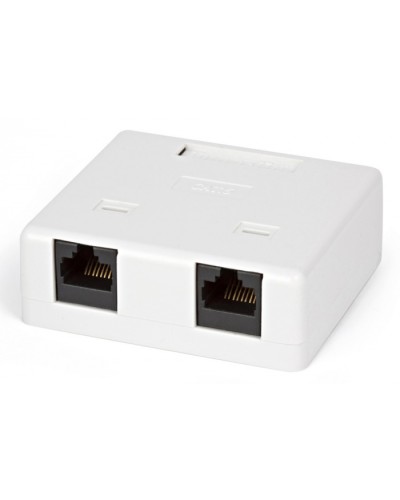 Розетка компьютерная RJ-45(8P8C) Hyperline SB1-2-8P8C-C6-WH в Хасавюрте Розетки компьютерные и телефонные Pintop.ru