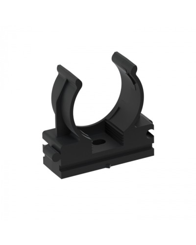 CFQ25 Держатель (клипса) для труб, для монтажного пистолета D25мм, цвет чёрный (50шт) Экопласт (41525BL) в Хасавюрте Держатели, клипсы, скобы Pintop.ru
