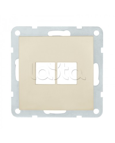 Накладка с суппортом розетки комп. и телеф. на 2 входа (бежевый матовый) БЕЗ механизма LK80 Экопласт (846202-0 в Хасавюрте Розетки компьютерные и телефонные Pintop.ru