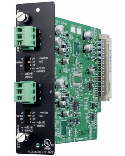 Модуль микрофонных / линейных входов (моно, 20 бит) TOA D-922E в Хасавюрте Системы оповещения и трансляции TOA Pintop.ru